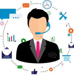 person with icons
